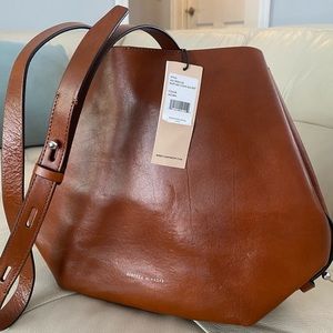 Leather Cognac colored bucket style handbag